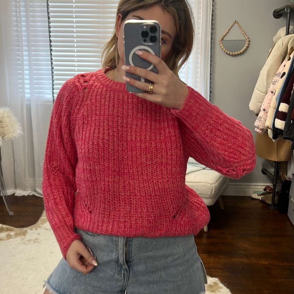 Ann Taylor Loft Bright Pink Sweater